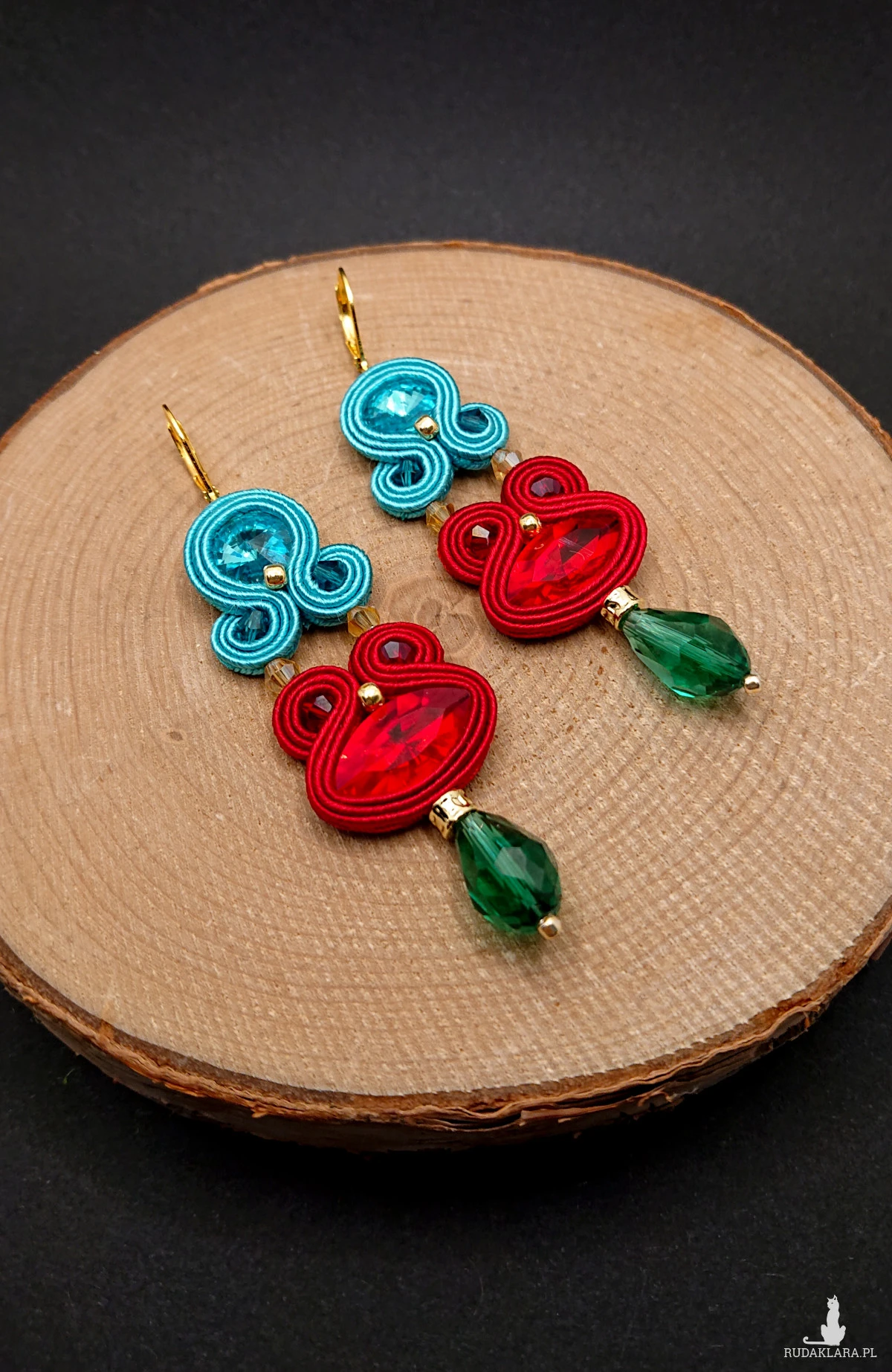 KOLOROWE KOLCZYKI SUTASZ Z KRYSZTAŁKAMI 7